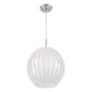 Lite Source Deion Pendant with White Shade in Polished Steel, , large