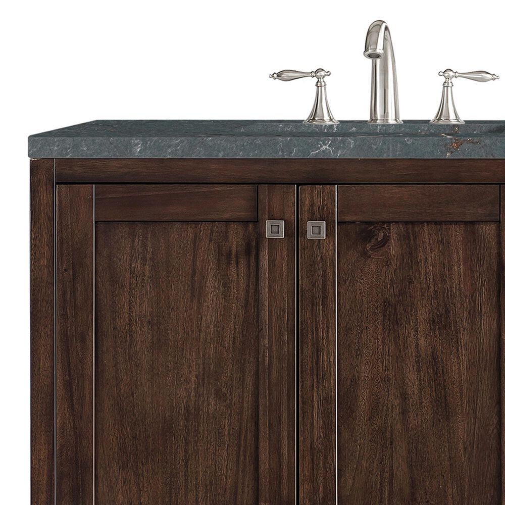 James Martin Vanities Addison 72&quot; Double Bathroom Vanity in Mid-Century Acacia with 3 cm Parisien Bleu Quartz Top and Rectangular Sinks, , large