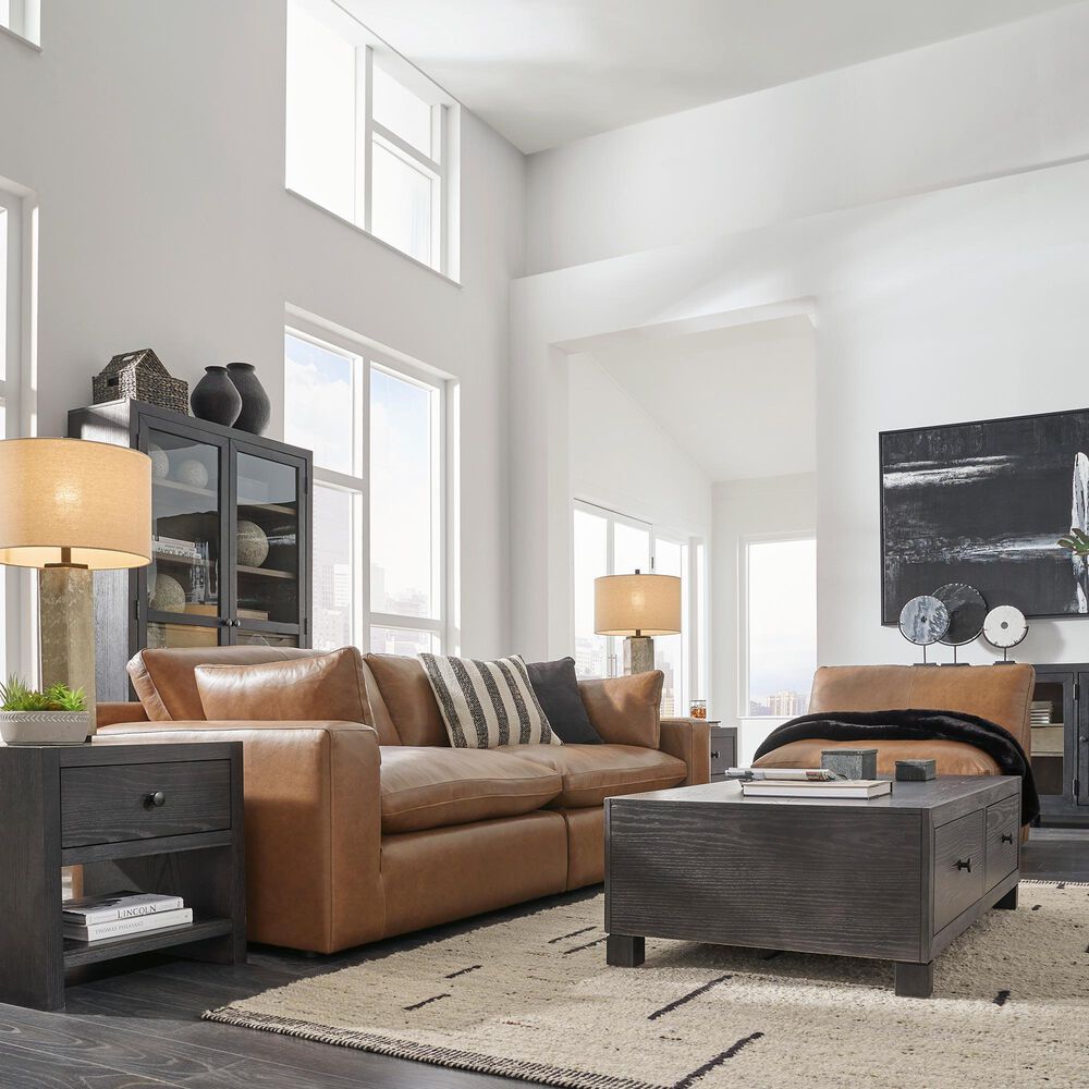 Ashley Emilia 2-Piece Stationary Symmetrical Sectional Loveseat in Caramel, , large