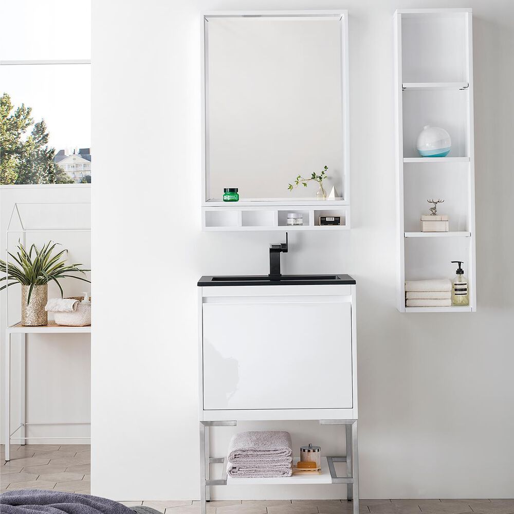 James Martin Milan 12&quot; Storage Cabinet in Glossy White, , large