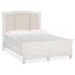 Nicolette Home Willowbrook Queen Panel Bed with Upholstered Headboard in Egg Shell White, , large