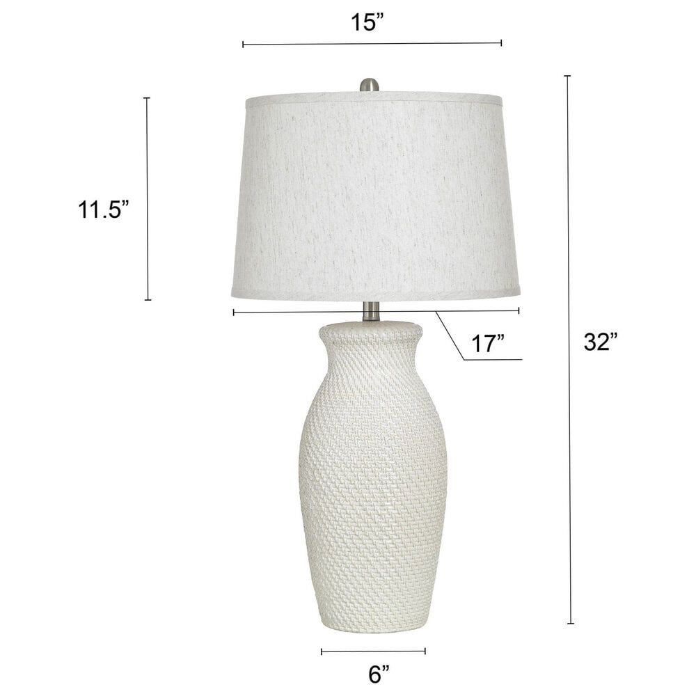 Flair Industries 32&quot; Ceramic Table Lamp in Novac Cream, , large