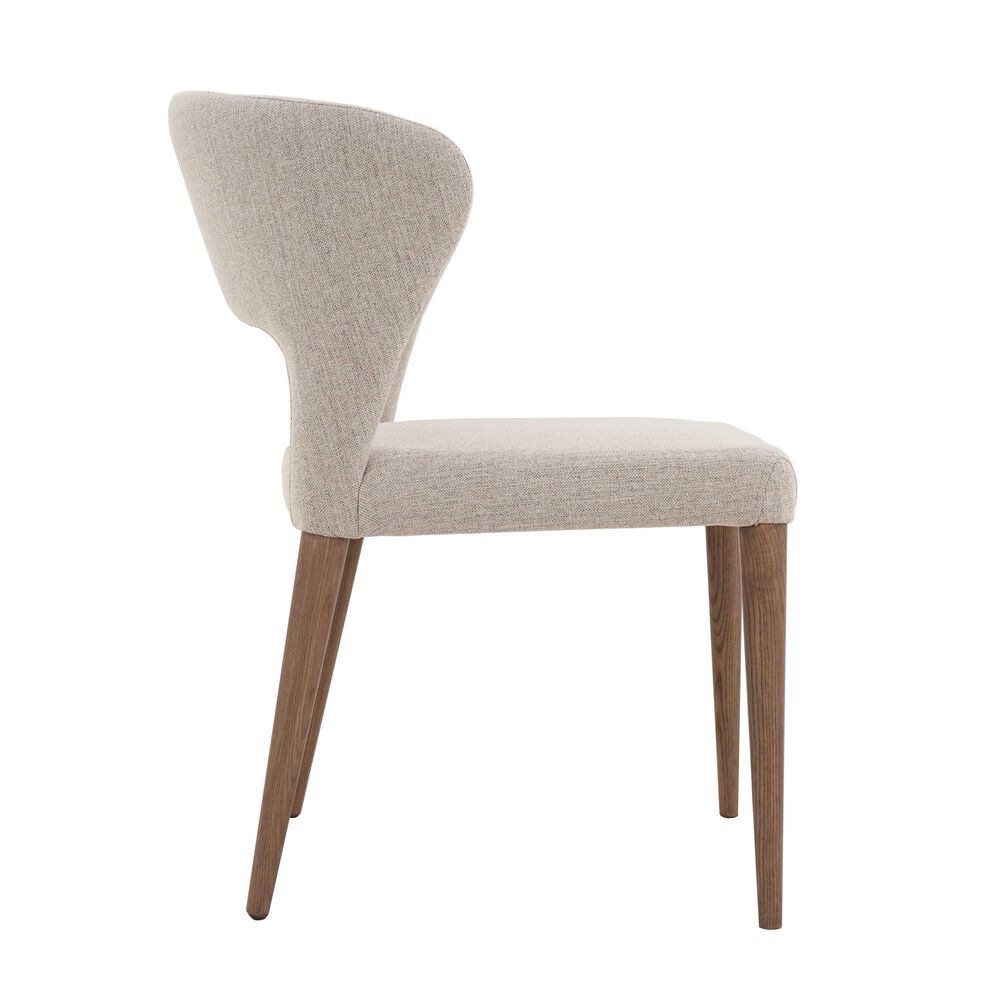 Monroe Rose Curved Open Back Side Chair in Walnut, , large