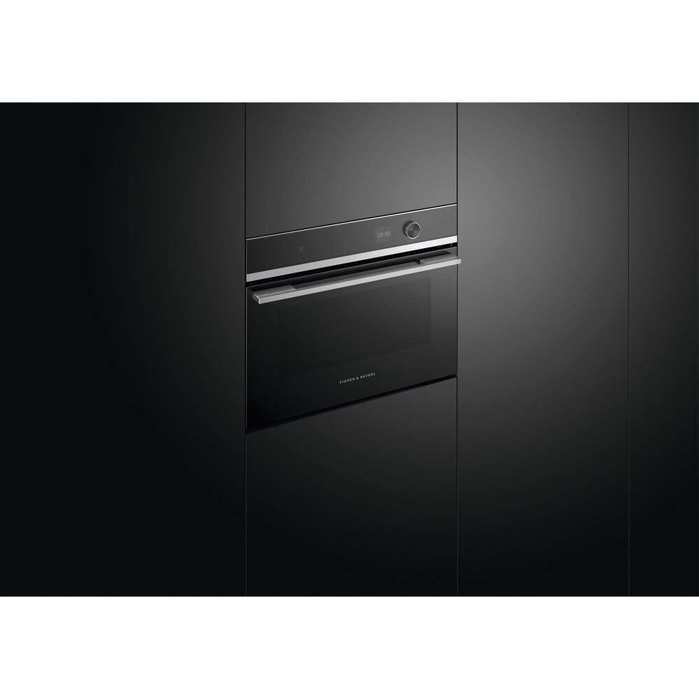 Fisher and Paykel Series 7 24" Contemporary Smart Compact Convection Speed Oven in Black, , large