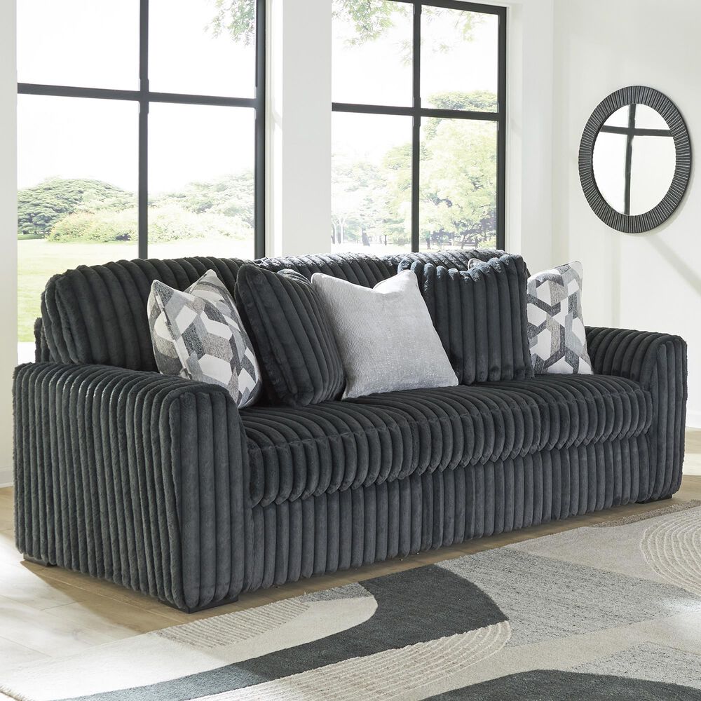 Ashley Midnight-Madness Stationary Sofa in Gunmetal, , large