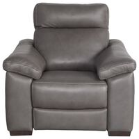 Natuzzi Editions Estremo Leather Chair with Dual Power Motion in Sauvage Dark gray