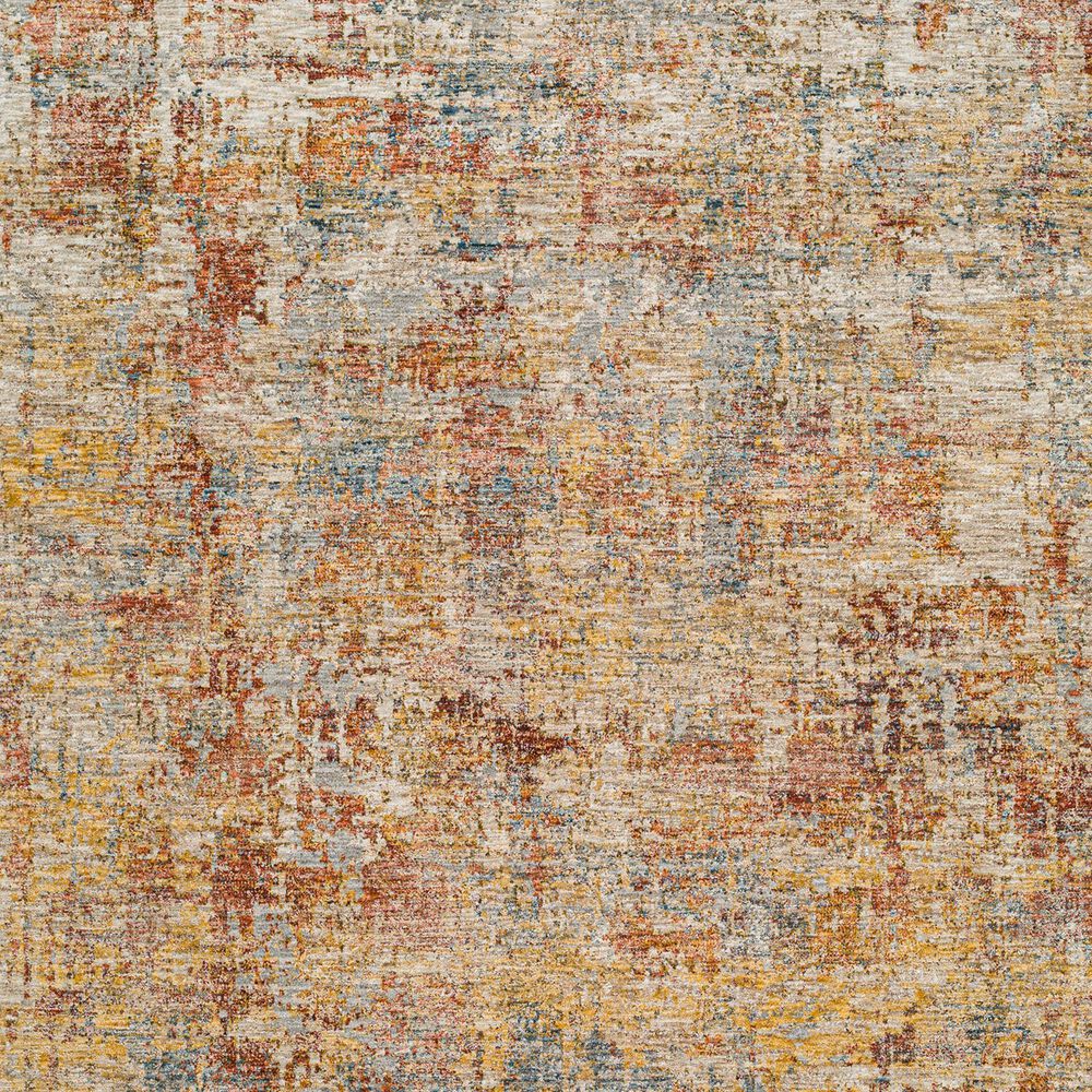 Surya Mona Lisa 6&#39;7&quot; Round Tan, Mustard, Dark Blue, Brick Red, Sage, Olive and Burgundy Area Rug, , large