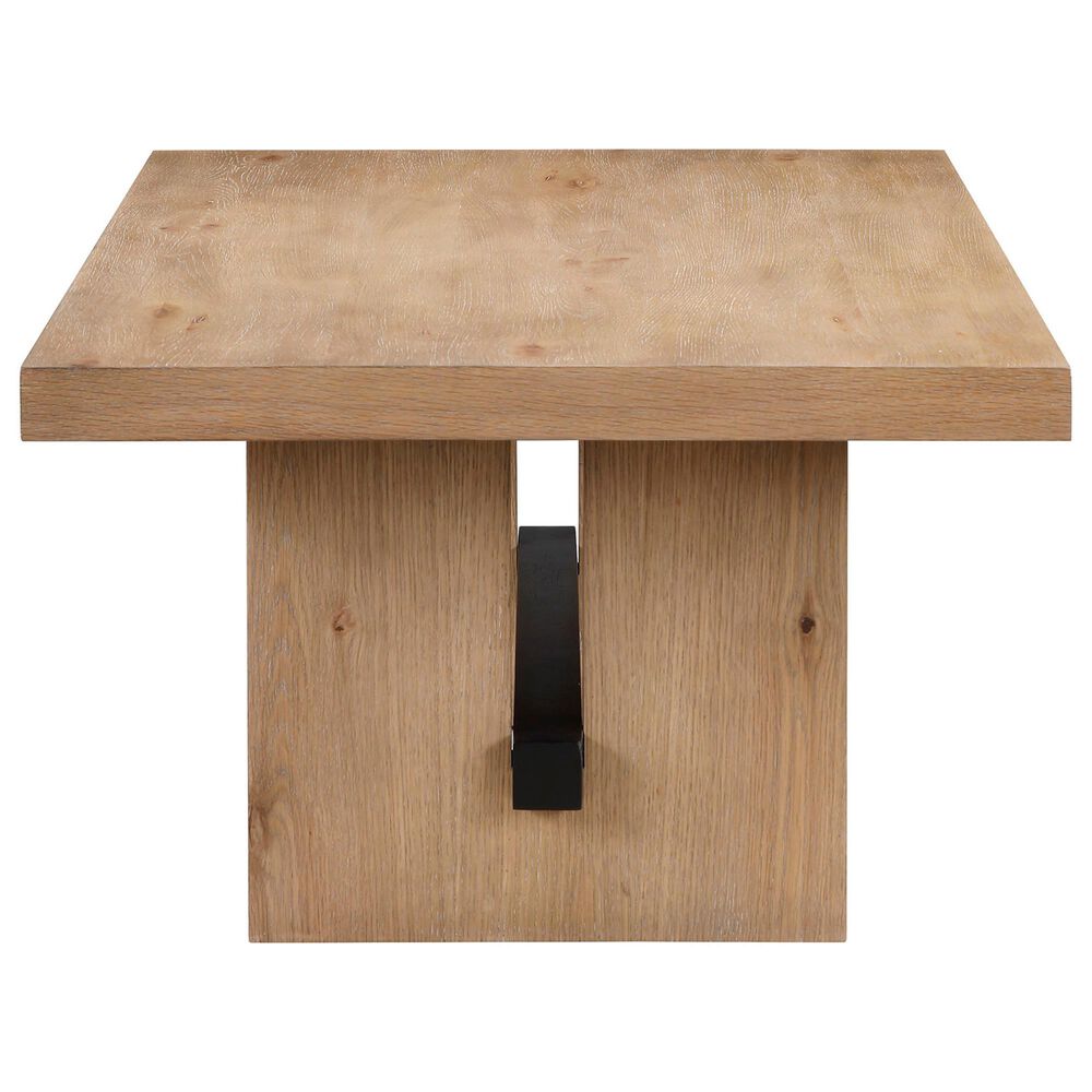 Steve Silver Furniture Aubrey Cocktail Table in Weathered Driftwood and Black, , large