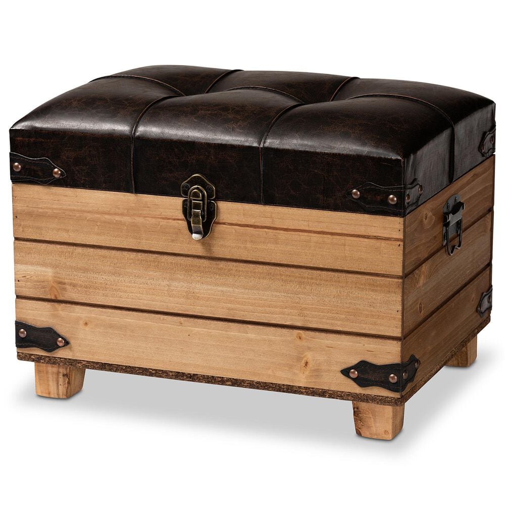 Baxton Studio Edmund Storage Ottoman in Dark Brown, , large