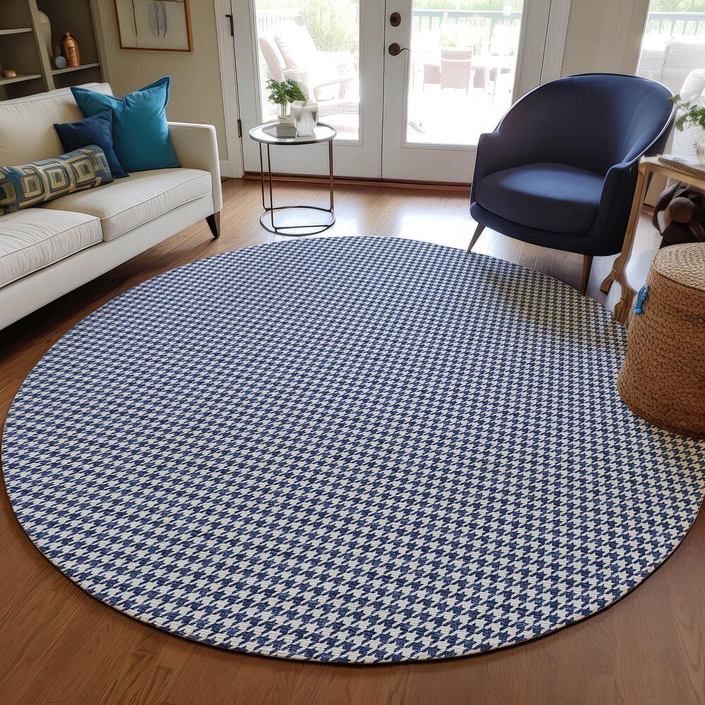 Dalyn Rug Company Hinton 10&#39; Round Navy Indoor/Outdoor Area Rug, , large