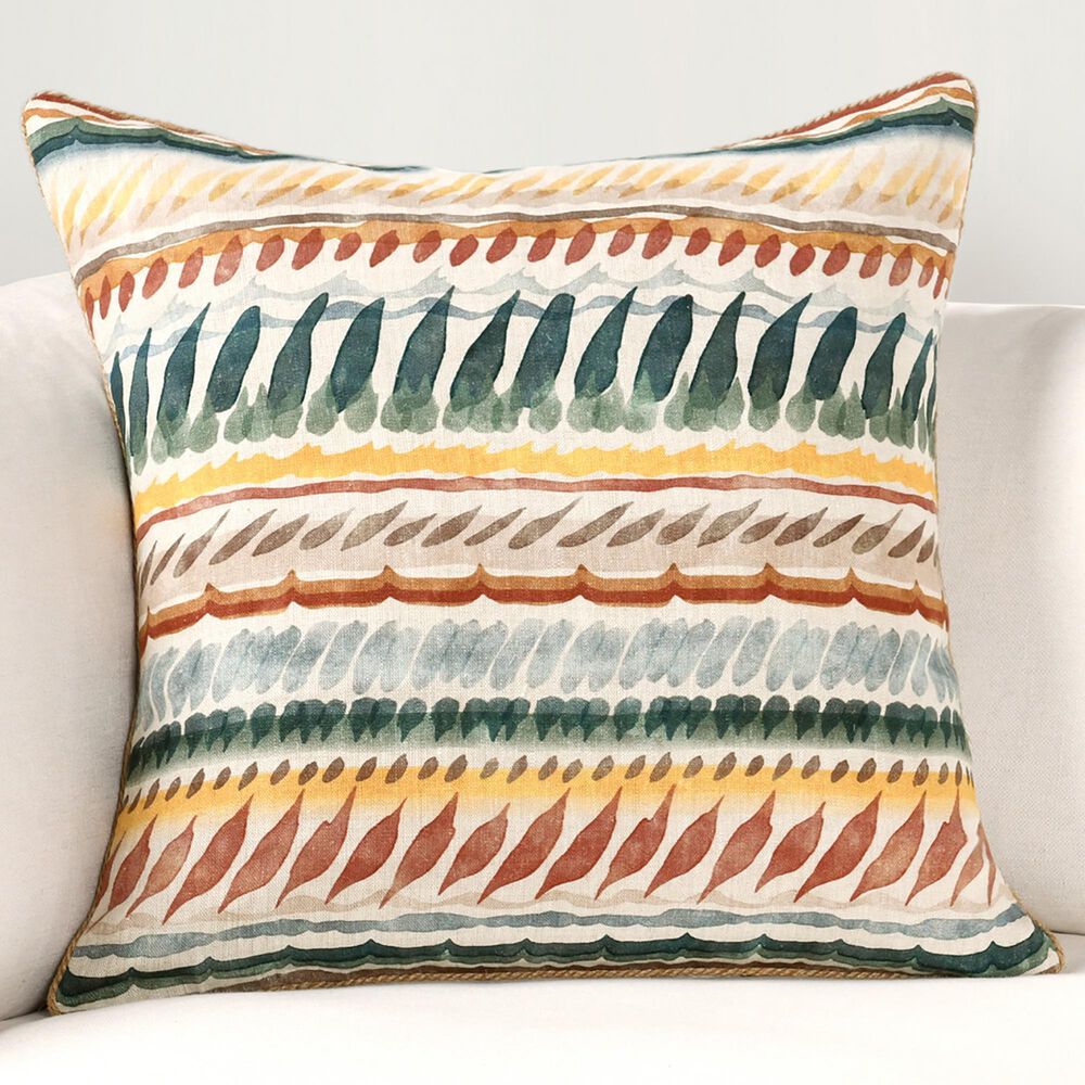 Classic Home Cetara 22&quot; Square Throw Pillow in Blue and Multicolor, , large