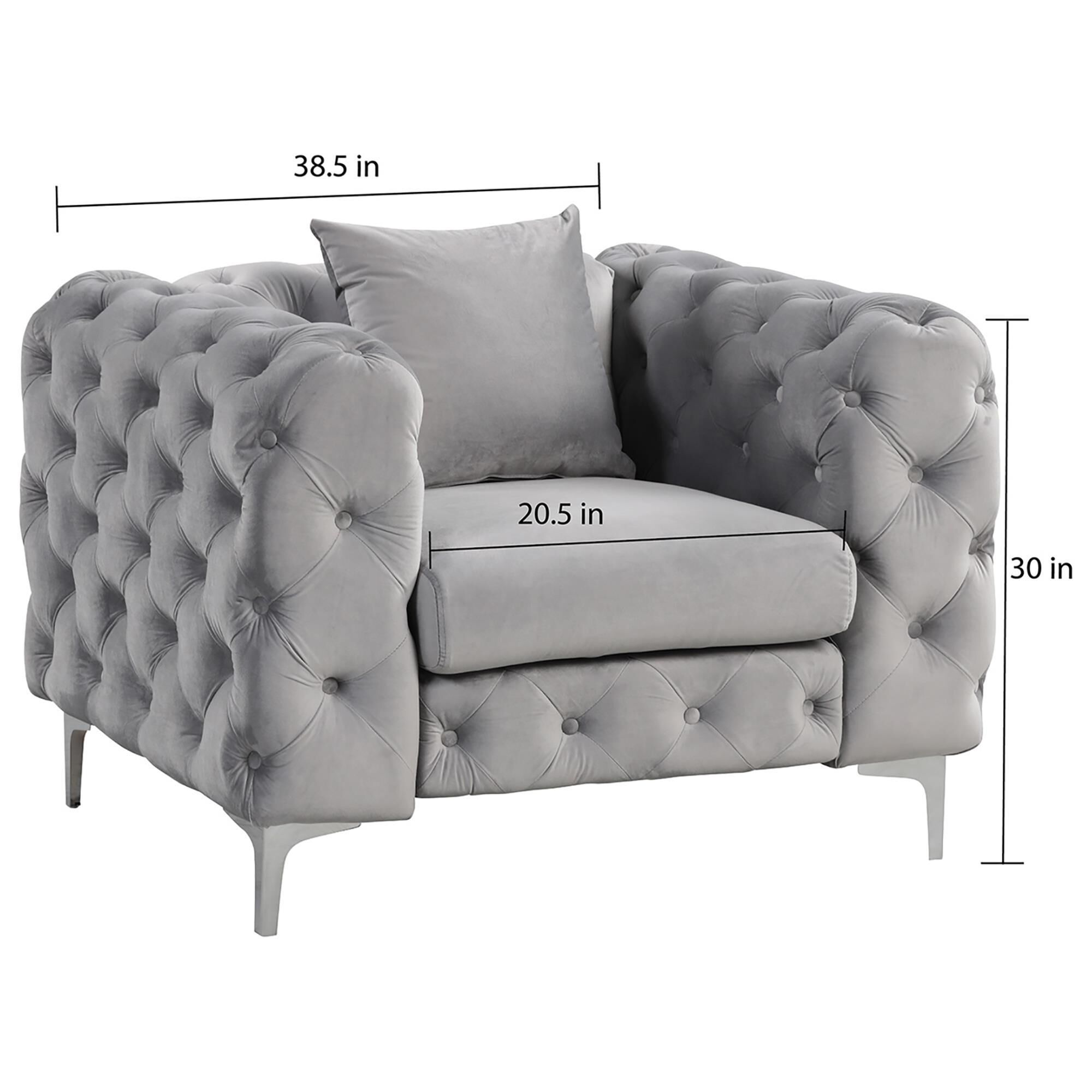 Grey velour best sale armchair