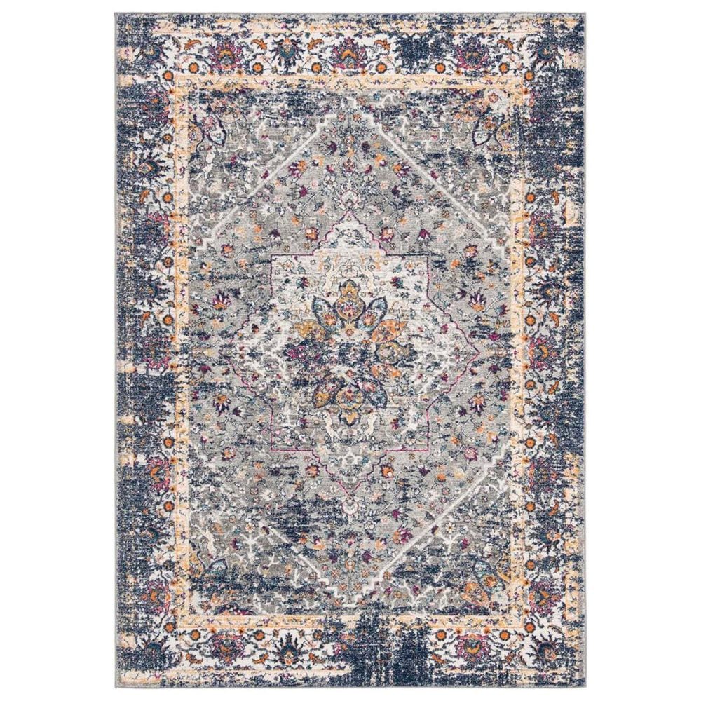 Safavieh Evoke EVK288N 3" x 5" Grey and Navy Area Rug, , large