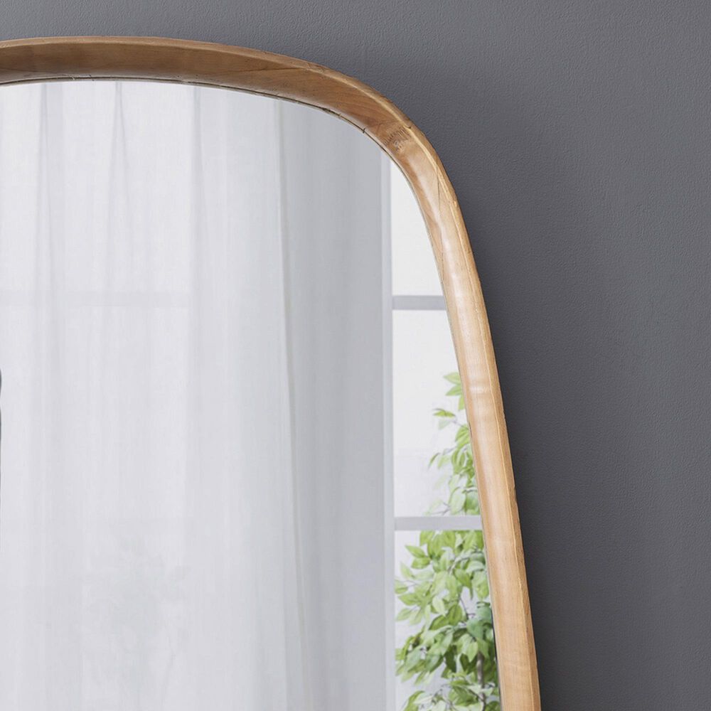A&amp;B Home Wayne 37.5&quot; Curved Accent Wall Mirror in Brown, , large