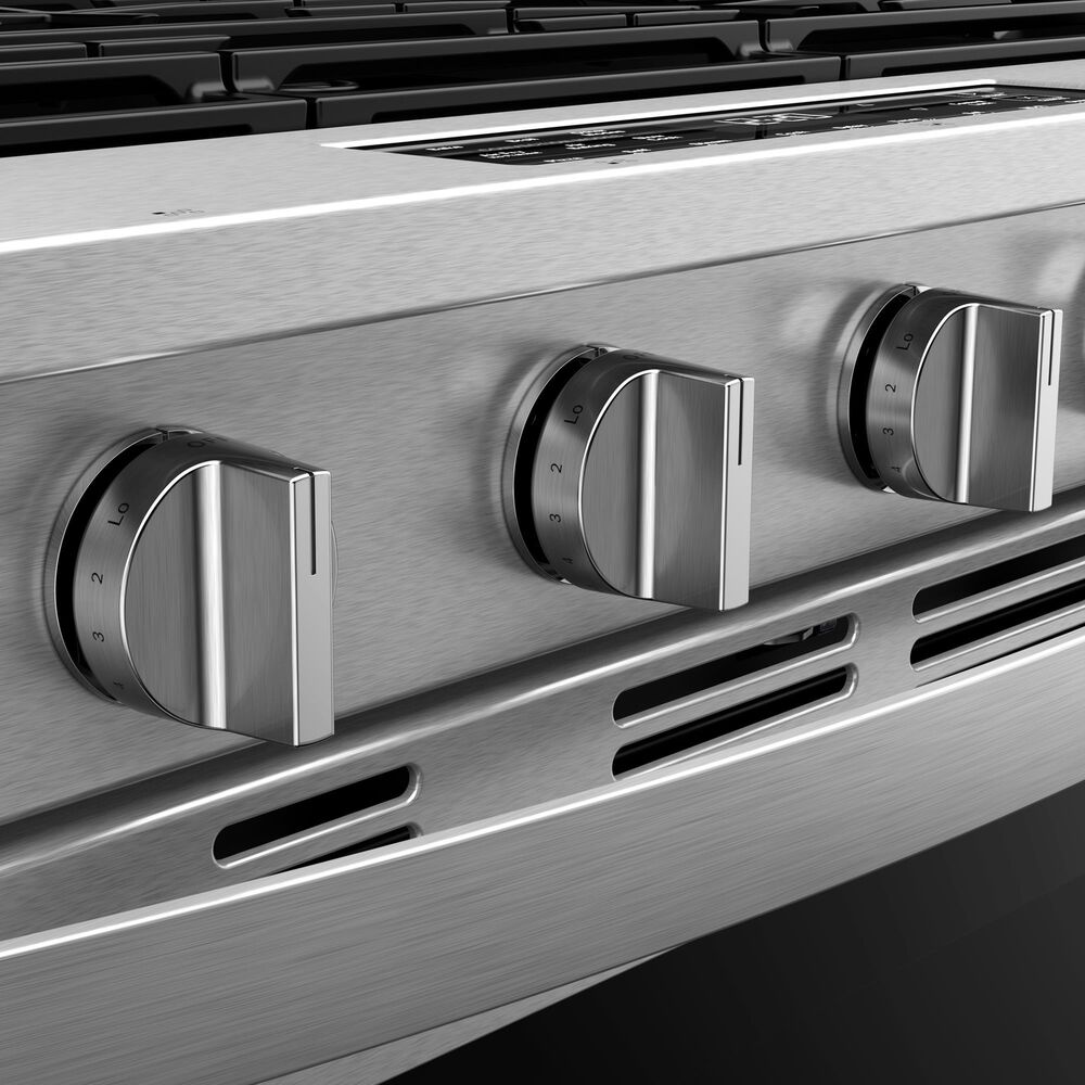 Whirlpool 2-Piece Kitchen Package with 5 Cu. Ft. Smart Gas Range and 1.1 Cu. Ft. Flush Mount Microwave in Fingerprint Resistant Stainless Steel, , large