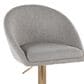 LumiSource Matisse Adjustable Swivel Barstool with Grey Fabric Upholstery in Gold (Set of 2), , large