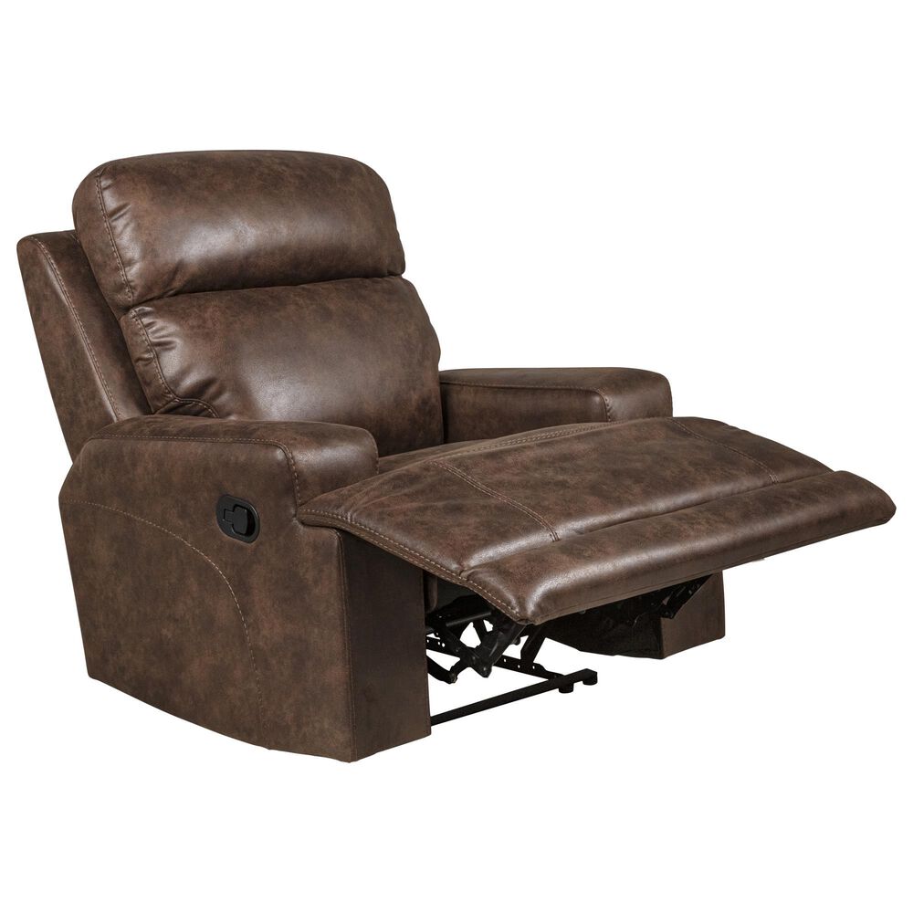 Vogue Home Furnishings Manual Recliner in Trailride Chocolate, , large