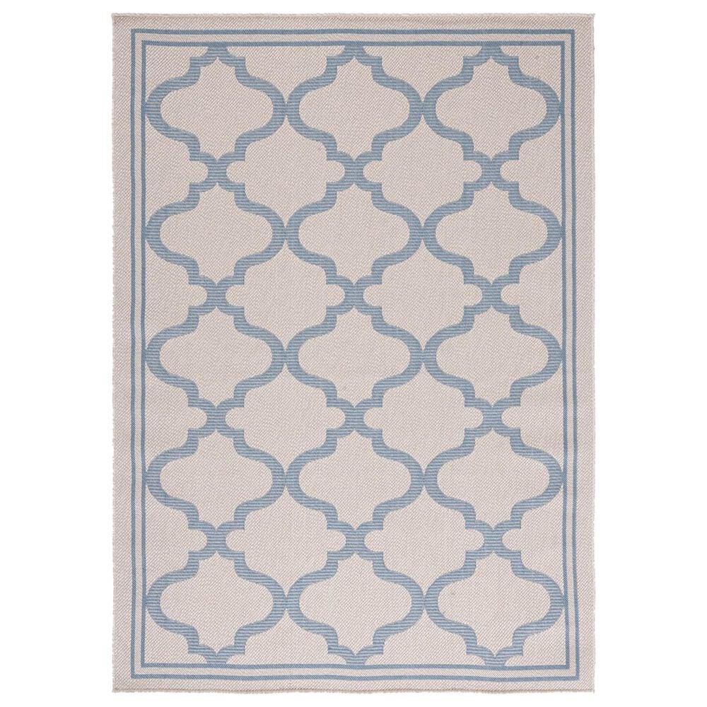 Safavieh Bermuda 6"7" x 9"2" Ivory and Blue Indoor/Outdoor Area Performance Rug, , large