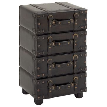 Maple and Jade 4-Drawer Room Chest with Buckle Strap and Stud Detail in Black, , large