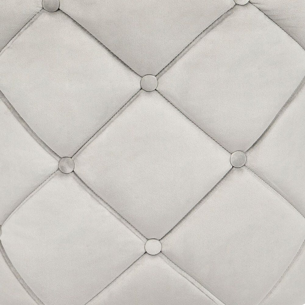 Impressions Vanity Pearl Tufted Vanity Chair with Cool Grey Cushion in Silver, , large