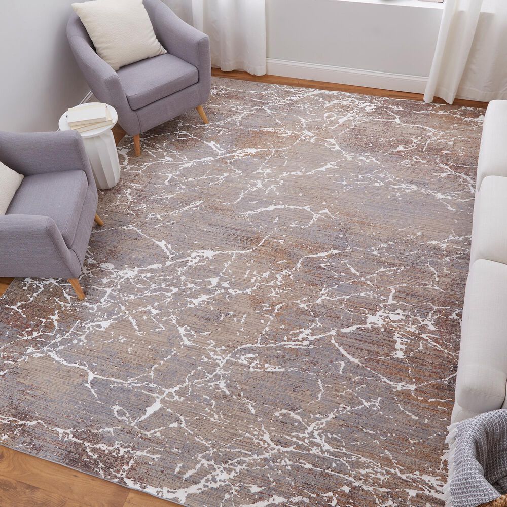 Feizy Pryor 5&#39; x 8&#39; Ivory and Multicolor Area Rug, , large