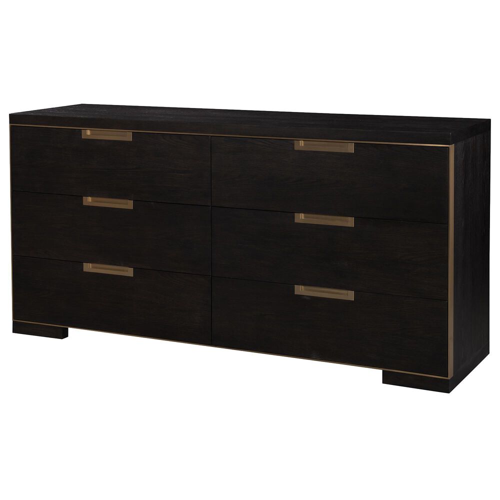 Century Cadence 6-Drawer Dresser in Mocha and Antique Brass, , large