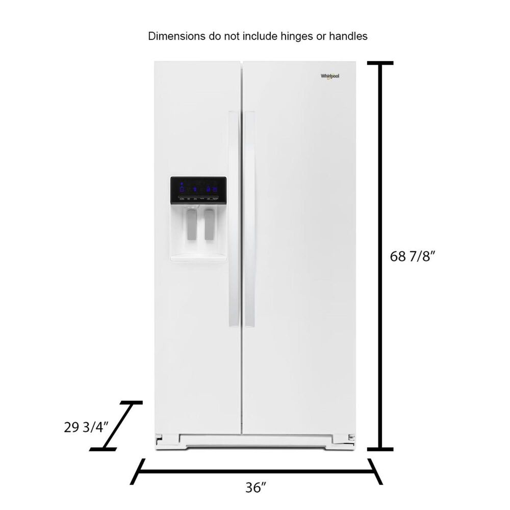 Whirlpool 21 Cu. Ft. 36&quot; Wide Counter Depth Side-by-Side Refrigerator in White, , large