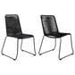 Blue River Shasta Outdoor Dining Chair with Rope Seat in Black (Set of 2), , large