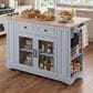 HOMLUX 54" Mobile Kitchen Island with Glass Door Storage in Grey and Blue, , large