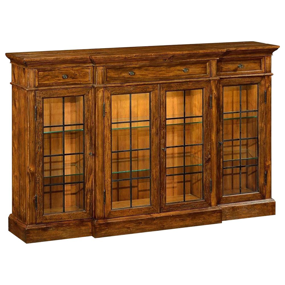 Jonathan Charles Fine Furniture Casually Country 4-Door China Display in Rustic Walnut, , large