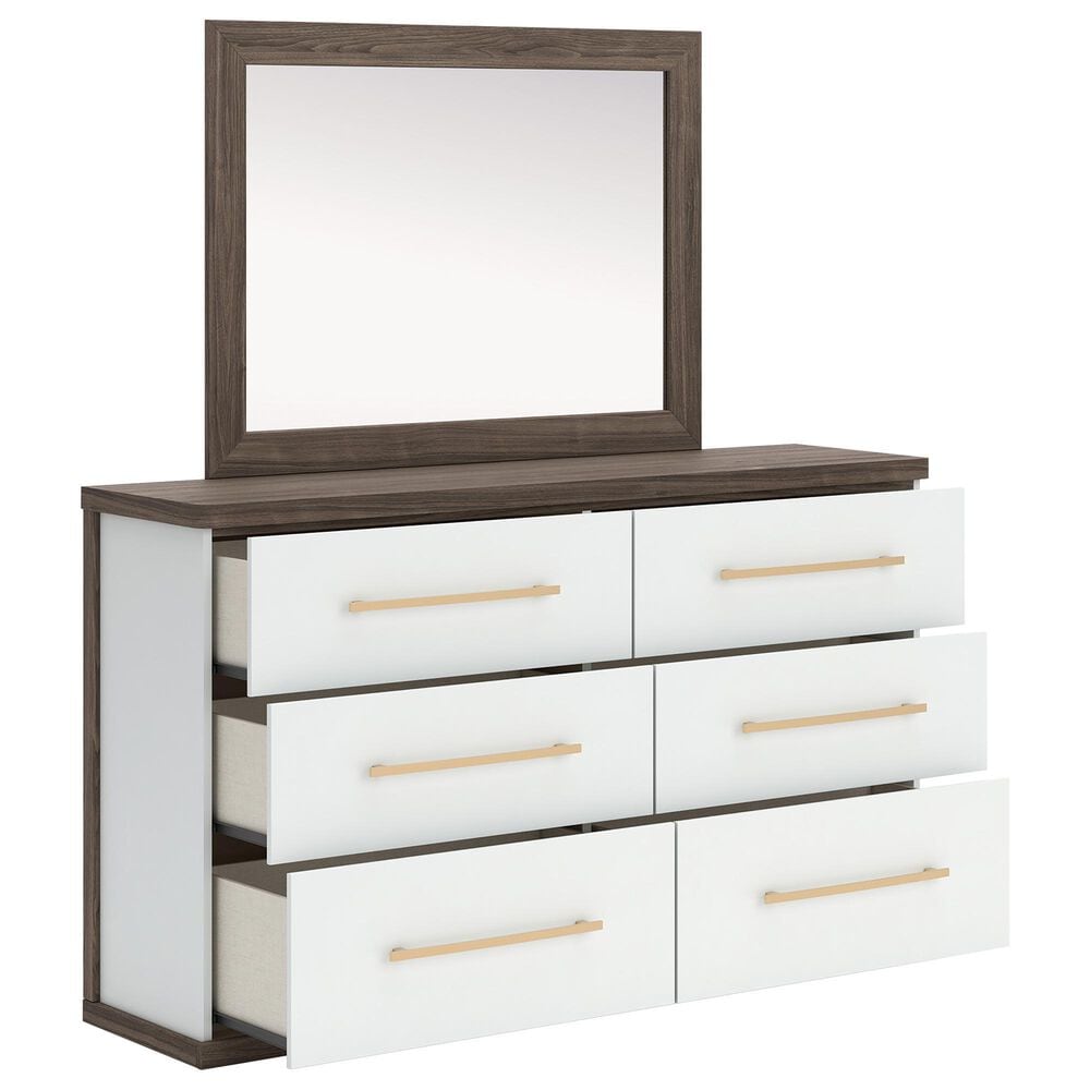 Ashley Kendanport Dresser and Mirror in Brown, , large