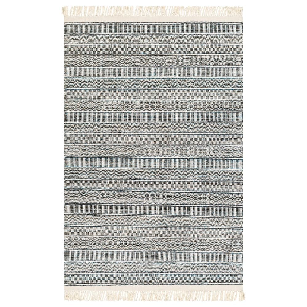 Surya Lily Beige, Charcoal, Bright Blue and Medium Brown 10" x 14" Area Rug, , large