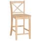 Linon Home Decor Torino X-Back Counter Stool in Natural Unfinished, , large