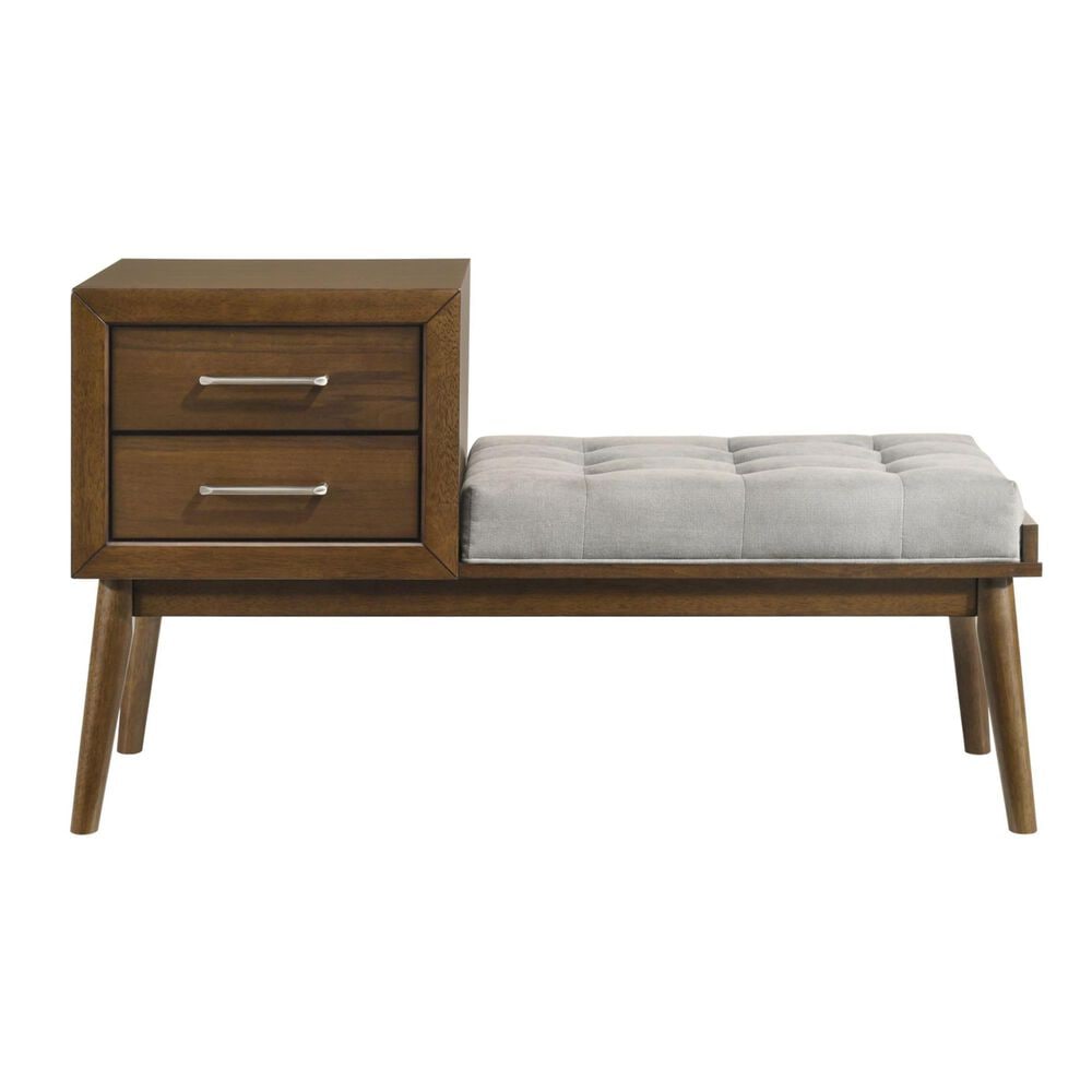 Mayberry Hill Malibu 2-Drawer Bench in Walnut, , large