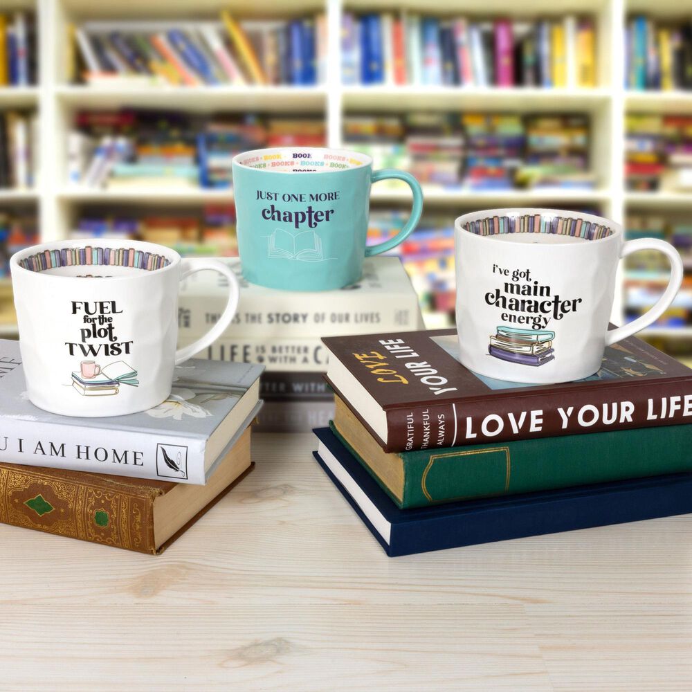 Pavilion One More Chapter 16 Oz Mug in Pastel Blue, White and Multicolor, , large