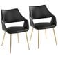 Lumisource Curvo Arm Chair with Black Upholstered in Gold (Set of 2), , large