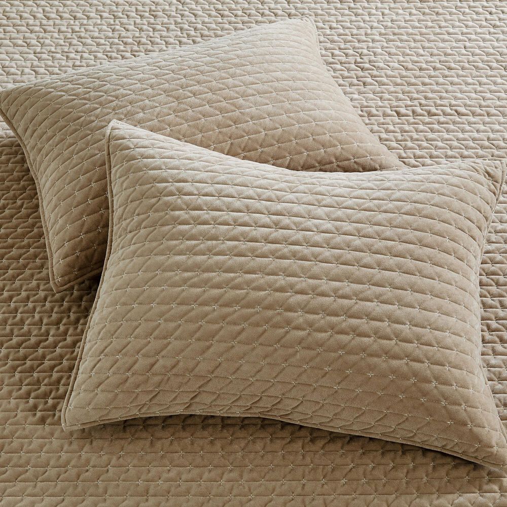 Levtex Velvet Stitch 2-Piece Twin/Twin XL Quilt Set in Taupe, , large