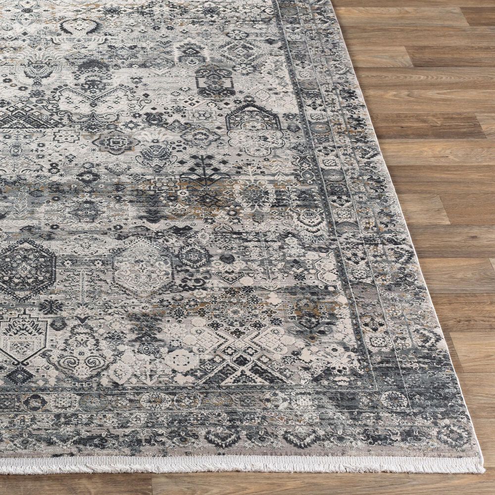 Surya Solar 10&#39; x 14&#39; Gray, Light Gray, Charcoal, Black and Mustard Area Rug, , large