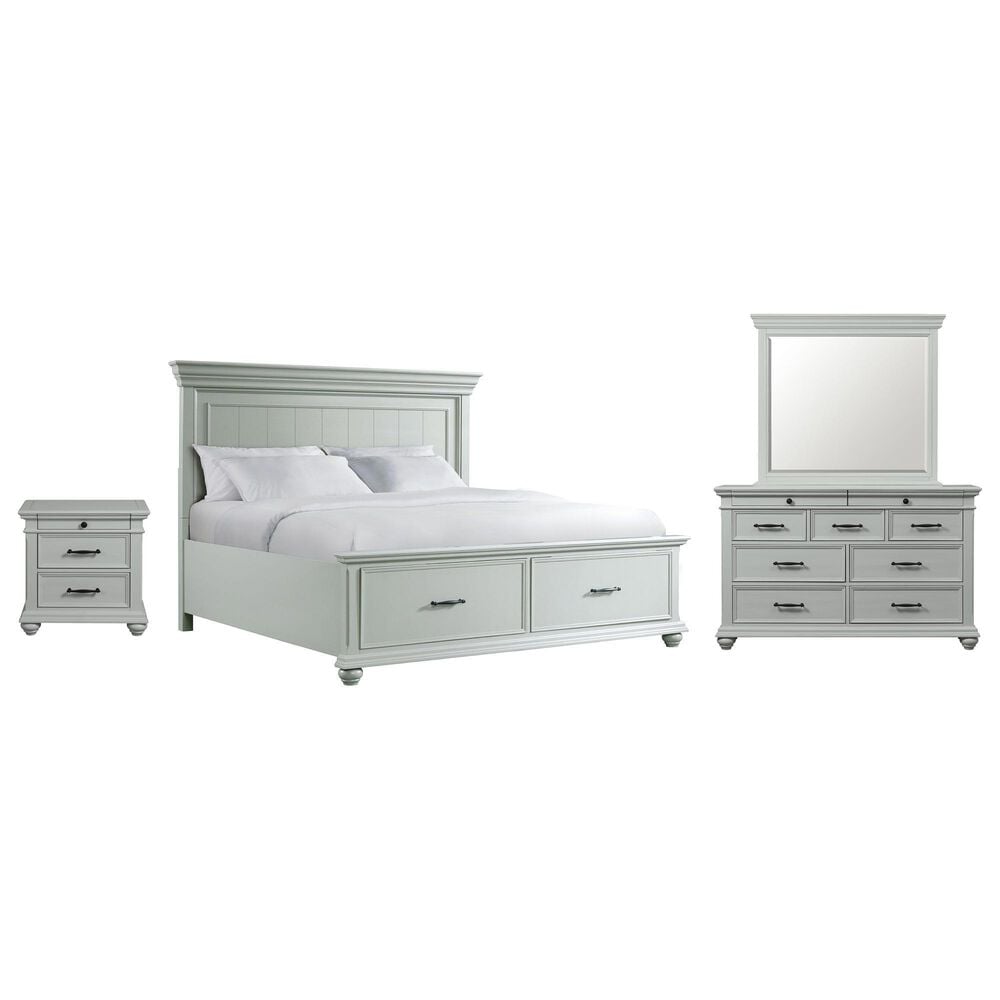 Mayberry Hill Slater 4-Piece Queen Storage Bedroom Set in Gray, , large