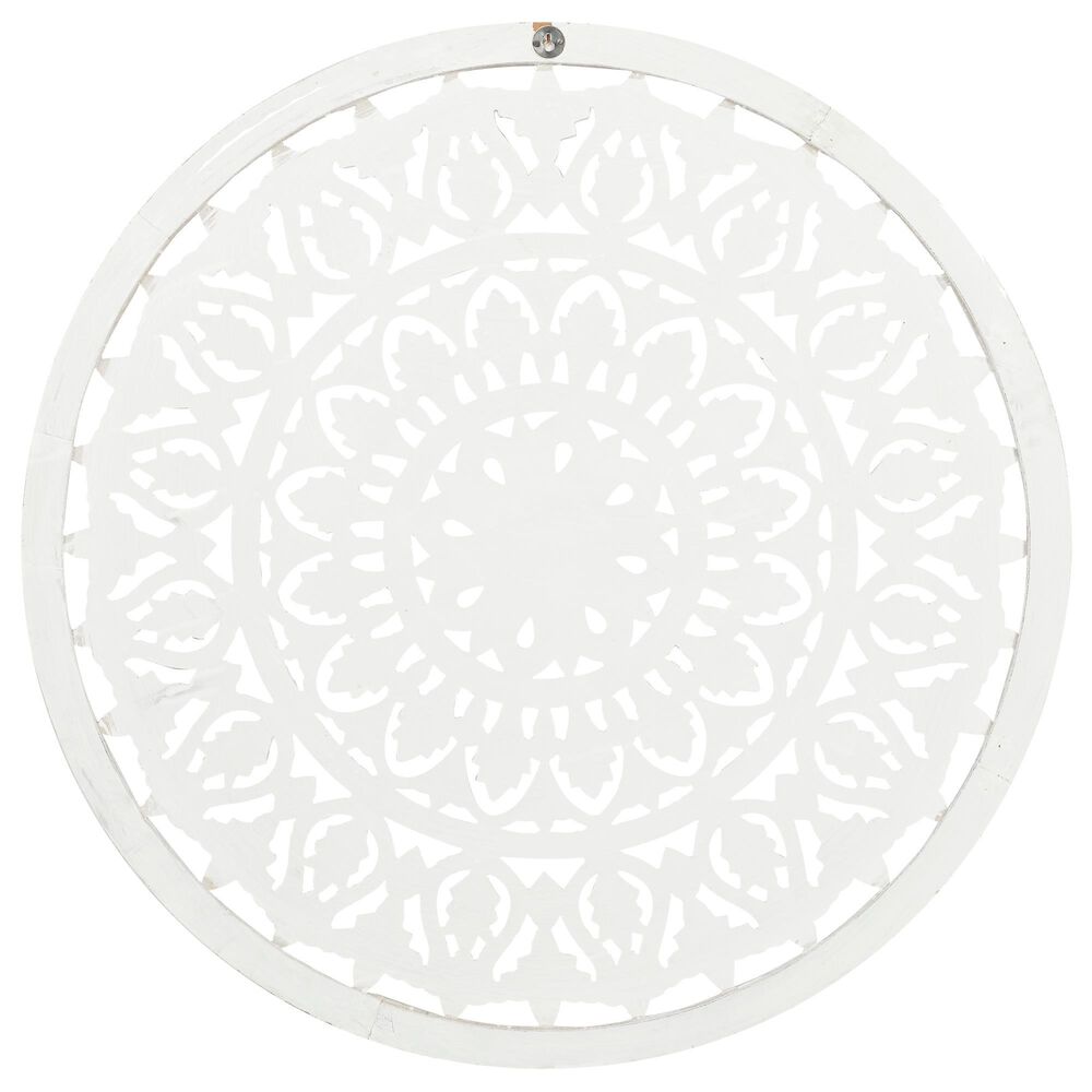 Maple and Jade 36&quot; x 36&quot; Flowers Wall Decor in Distressed White, , large