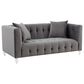 Tov Furniture Bea Stationary Loveseat in Grey Velvet, , large