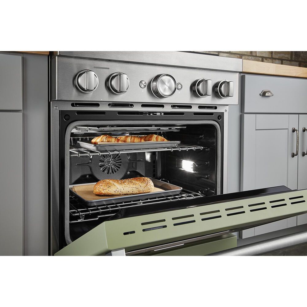 KitchenAid 4.1 Cu. Ft. Freestanding Gas Range with True Convection in Avocado Cream, , large