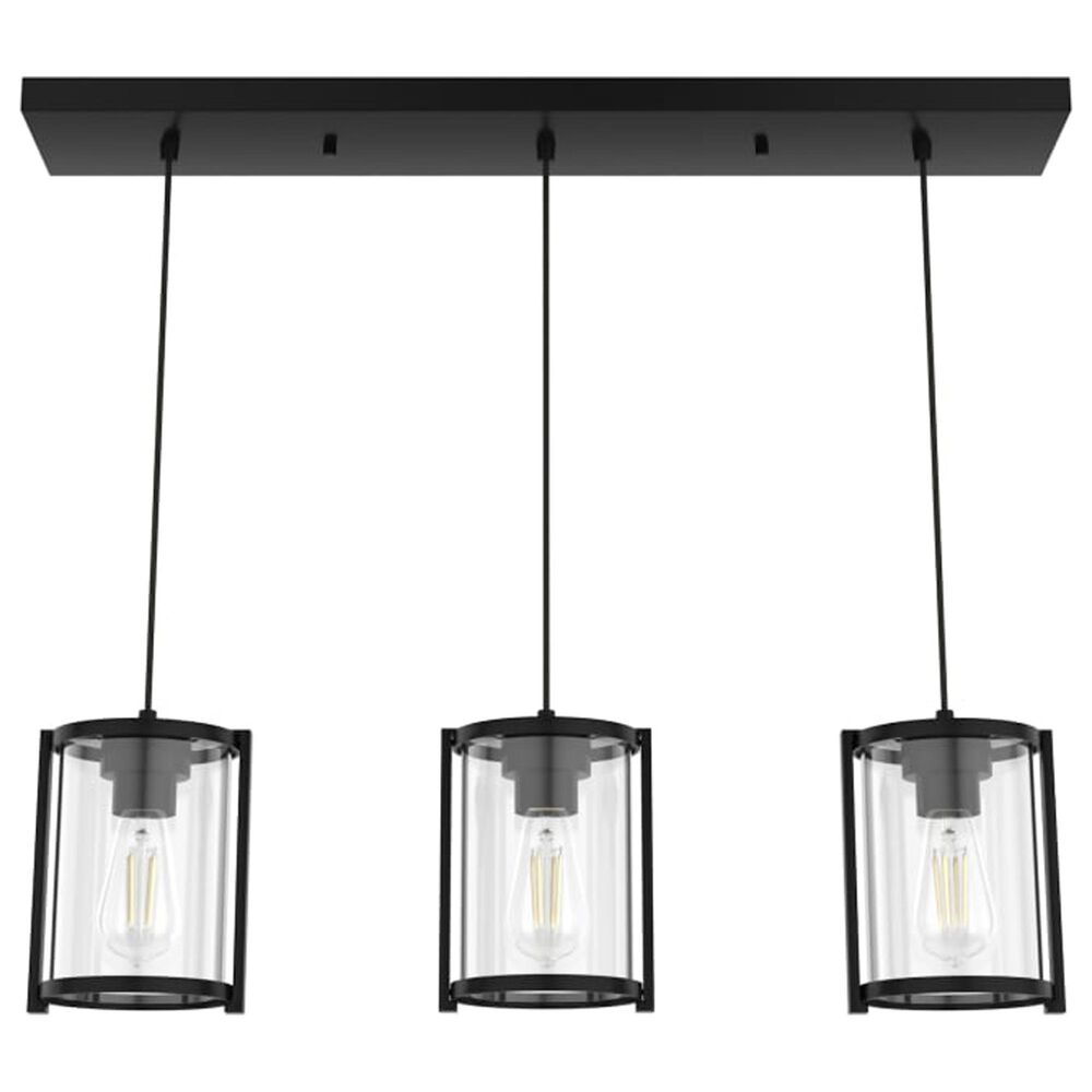 Hunter Astwood 3 Light Cluster Linear in Matte Black, , large