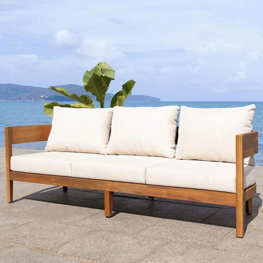 Safavieh Theo 3-Seater Outdoor Sofa in Taupe, , large