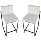 Lumisource Fuji High Back Counter Stool with White Velvet Cushion in Black (Set of 2), , large