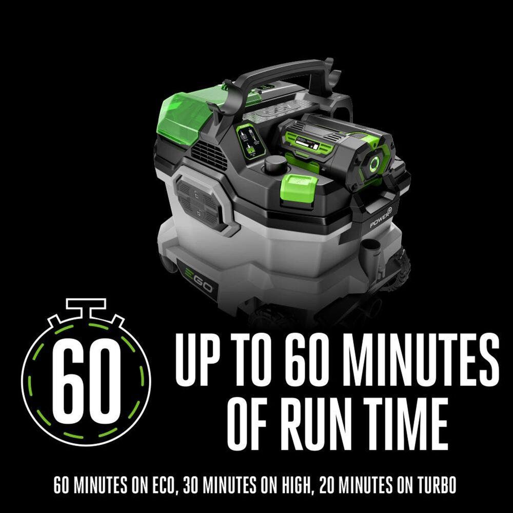 EGO 9 Gallon 110 CFM 56-Volt Lithium-ion Cordless Wet/Dry Vacuum with Multiple Power Mode and Remote Control with 5.0 Ah Battery and Charger, , large
