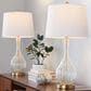 LumiSource Jenny Glass Table Lamp in Clear Crackle and Gold (Set of 2), , large
