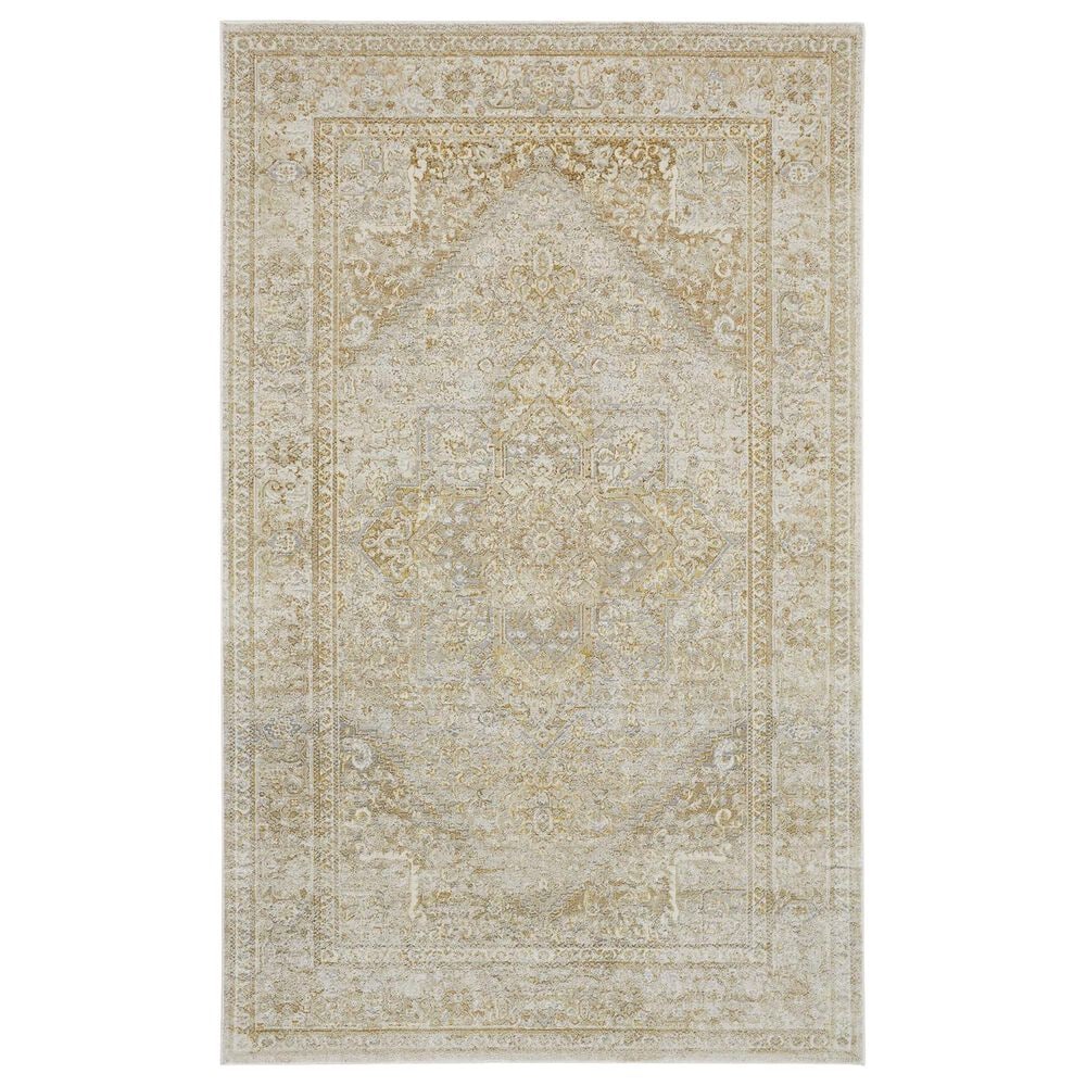 Feizy Aura 5" x 8" Brown and Gold Area Rug, , large