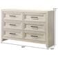 Crown Mark Lorraine 6 Drawer Dresser in Antique White, , large