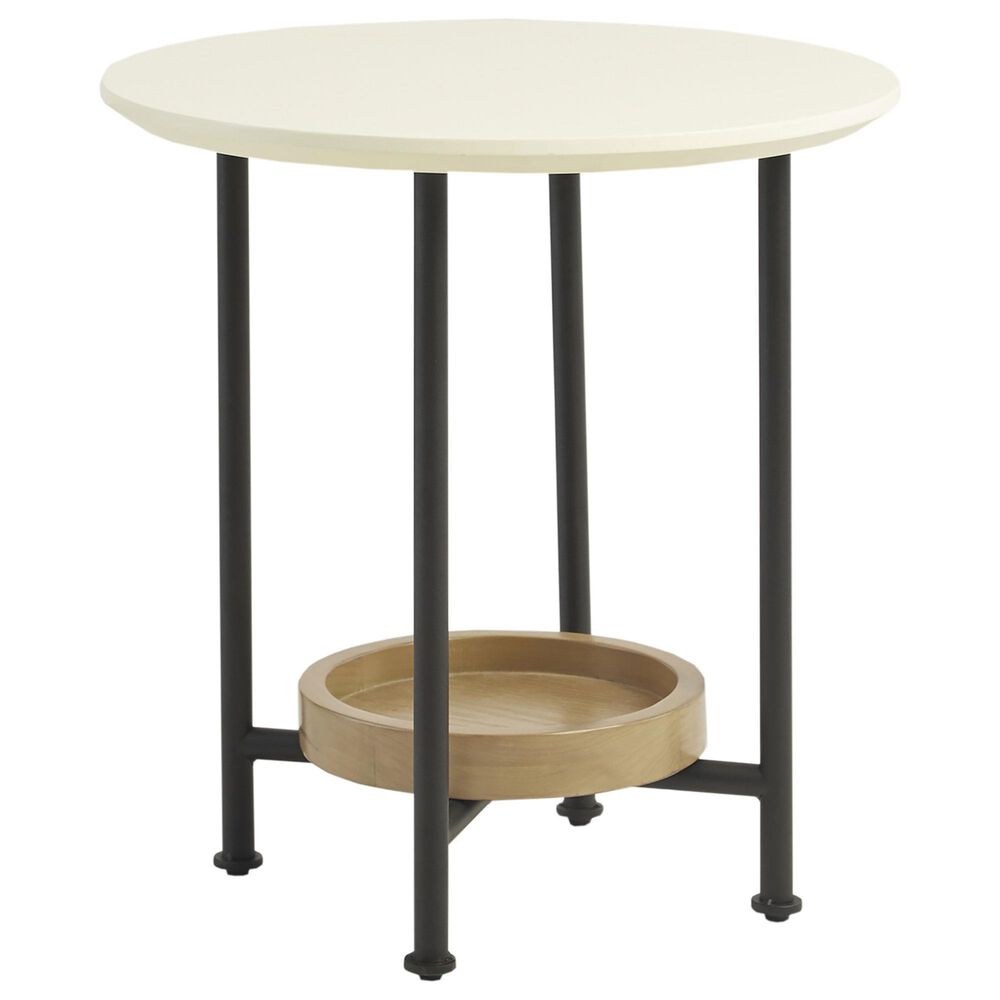 Hampton Park Beaumont End Table in White and Natural, , large